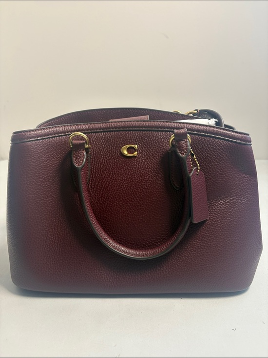 Coach Handbags - Coach Pebbled Leather Satchel in Wine with Gold Hardware